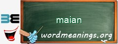 WordMeaning blackboard for maian